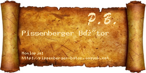 Pissenberger Bátor névjegykártya